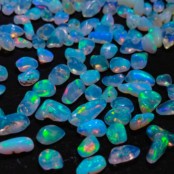 Raw Opal Ethiopian 100 Pcs  , Natural Opal Rough , Opal Crystal  Bulk Opal , Opal Rainbow Fire ,  Opal Polish Raw ,3mm 6mm Approx