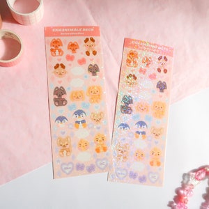 Enhanimals Deco Sticker Sheet | kpop boy group - animal - polco - journal - planner | helenadoodles