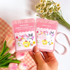Porte-clés acrylique fleurs fées animaux | mini - animal mignon - gacha - aléatoire - papeterie - breloques | Helenadoodles