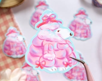 Puffer Dog Sticker | die cut - jumbo - flake - laptop - decal | helenadoodles