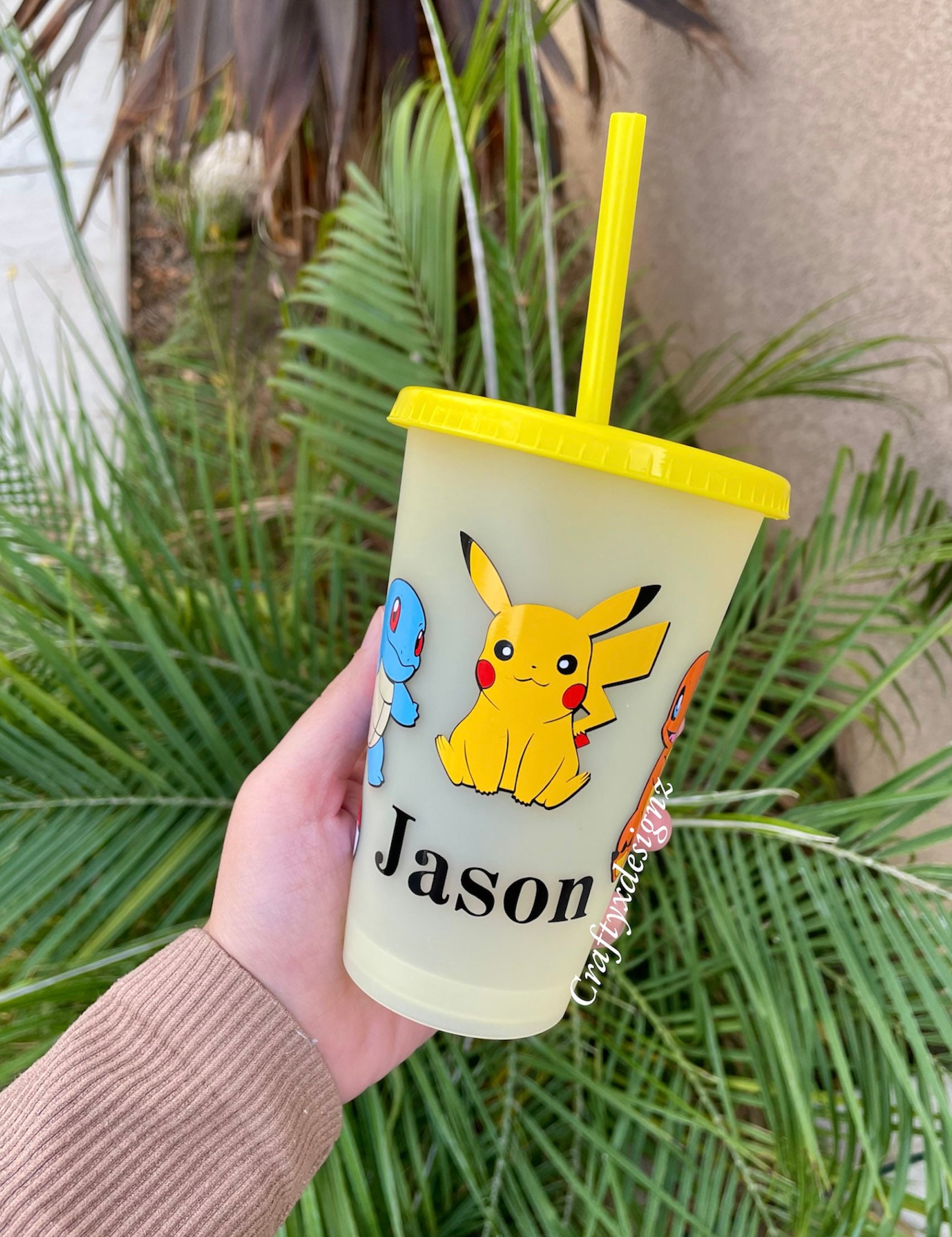 Pokemon Pikachu Water Cup Child Boy Girl Straw Direct Drinking