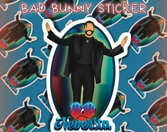 Bad Bunny Un Verano Sin ti- Neverita sticker. Dishwasher safe matte vinyl sticker