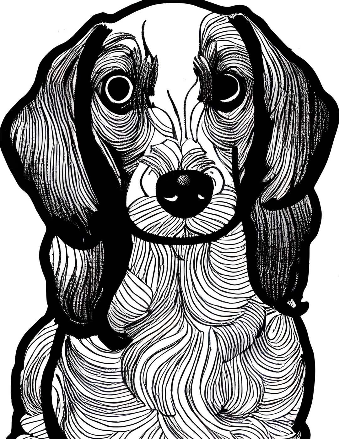 Dachshund Mindful Coloring Page Mandala Zentangle Etsy