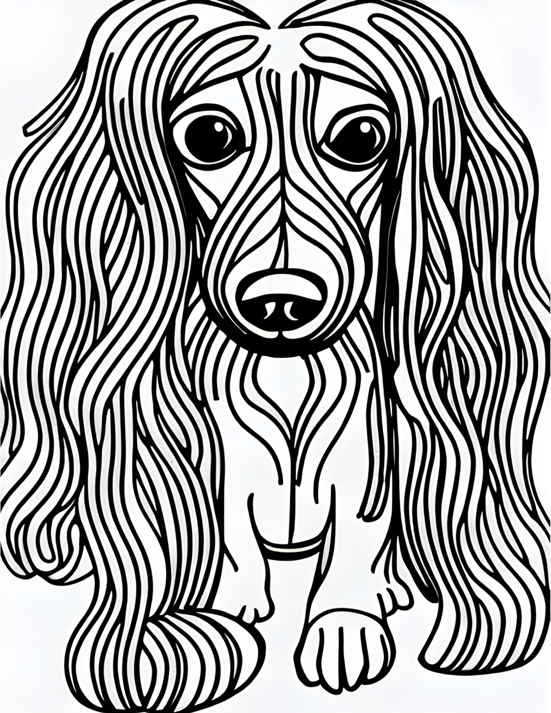 Dachshund Mindful Coloring Page Mandala Zentangle 8 Etsy