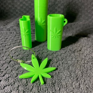 Bic Leaf Lighter Keychain, Stash Container, and Leaf Keychain Trio image 1