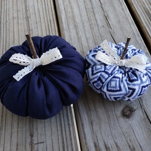 Handcrafted Fabric Pumpkin Set of Two