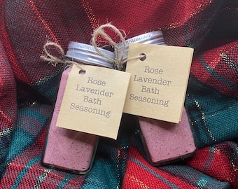 Rose Lavender Bath Milk Salt Seasoning | Goats Milk Bath | Pink Purple Bath Salts | Home Spa Day | Bath Time Gifts | Natural and EcoFriendly