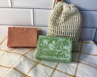 Soap Saver Bag with Ugly Soap Seconds | Shower Soap and Loofah