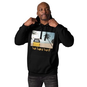Sun Sand Surf Hoodie for Unisex Long Sleeve Crewneck Hoodie Gift for Her Trendy Hoodies Gift for Him Aesthetic Hoodies Oversized Hoodie