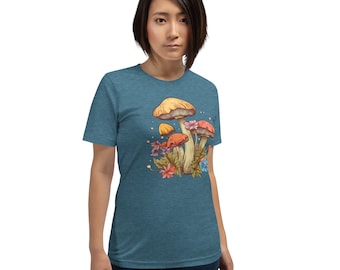 Mystieke paddestoelen T-shirt cadeau voor haar grappig shirt Unisex T-shirt met korte mouw cadeau voor hem Shirts voor mannen paddestoel tshirt esthetische kleding