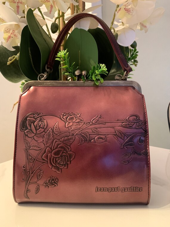 Buy Authentic Vintage Jean-paul GAULTIER Rose Emboss 2 Ways Bag  