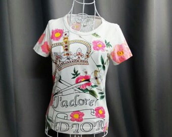 Vintage Christian Dior Rhinestone & Flowers top