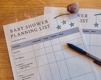 Baby Shower Planung Checkliste Vorlage - DIGITAL DOWNLOAD