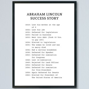 Abraham Lincoln Poster, Success Quotes, Abraham Lincoln Art, Inspirational Quote, Abraham Lincoln Quote, Wall Art, Quote Prints, Digital Art