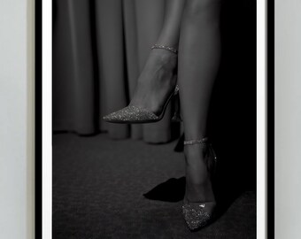 Black and White Heels Photography Print: Vintage Fashion (Digital Download)