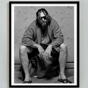 Leinwanddruck von The Big Lebowski Film, lustige Badezimmer Kunst, 1998 Badezimmer Humor, druckbare Wandkunst, lustige Kunst