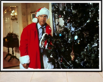 Christmas Vacation Movie Poster: Chevy Chase Tree Print (Digital Download)