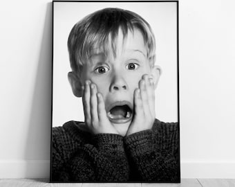 Home Alone Movie Poster, Funny Bathroom Wall Art, Digital Download, Comedy, Kevin McCallister Print, Restroom Decor, Toilet Poster, Wall Art
