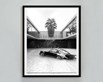 Vintage Car Poster: Black and White Designer Print (Digital Download)