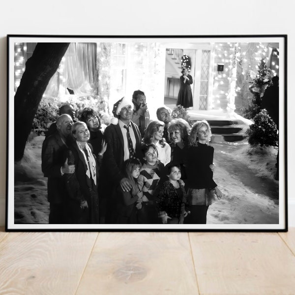 National Lampoon Movie Poster, Christmas Vacation Black and White Photo, Printable Christmas Wall Art, Shitters Full Print, Digital Download
