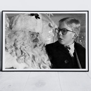 A Christmas Story Santa Poster, lustiger Film Druck, druckbare Weihnachtswandkunst, lustige Weihnachten, Bauernhaus-Wanddekoration, Weihnachtsgeschenke