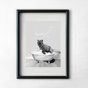 Dinosaur in Bathroom, Printable Bathroom Wall Art, Dinosaur Wall Art, Animal Print, Dinosaur Photo, Kids Bathroom Decor, Bathroom Art Print