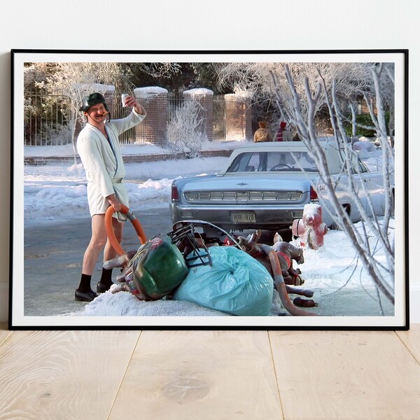 Shitters Full Christmas Vacation Movie Poster, Printable Christmas Wall Art, Chevy Chase, Funny Bathroom Wall Decor, 90s, Digital Download