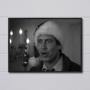 Christmas Vacation Movie Poster, Black and White Photo, Printable Christmas Wall Art, Chevy Chase, Shitters Canvas Poster, Digital Downloads
