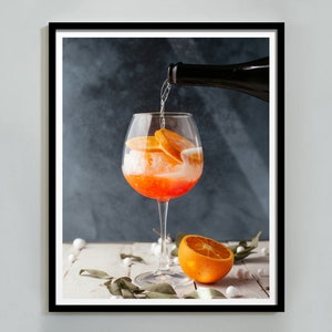 Aperol Spritz Print, Aperol Spritz Decor, Aperol Spritz Poster, Retro Cocktail Print, Bar Cart Poster, Alcohol Wall Art, English Pub Decor