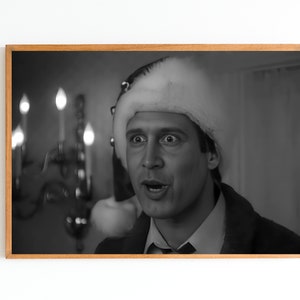 Christmas Vacation Movie Poster, Black and White Photo, Printable Christmas Wall Art, Chevy Chase, Shitters Canvas Poster, Digital Downloads