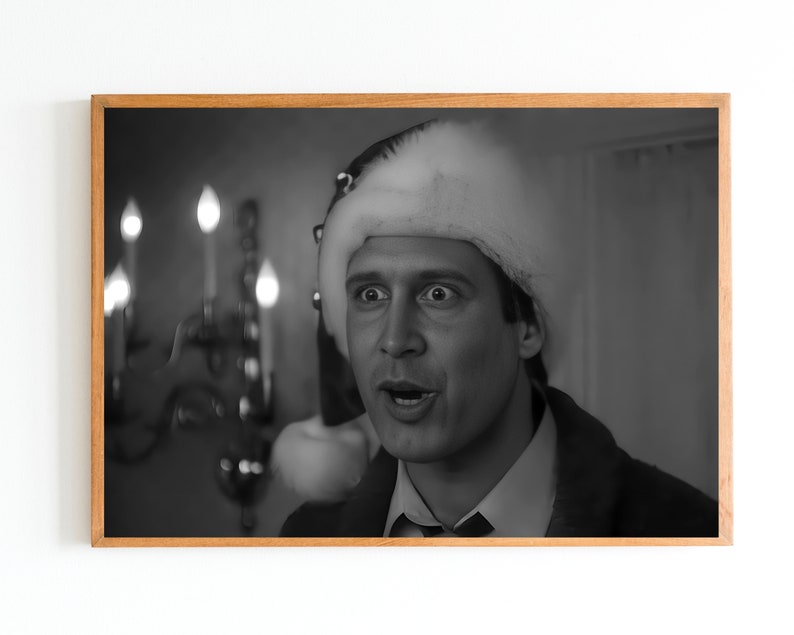 Christmas Vacation Movie Poster, Black and White Photo, Printable Christmas Wall Art, Chevy Chase, Shitters Canvas Poster, Digital Downloads
