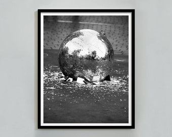 Broken Disco Ball Print: Black and White Hypebeast Wall Art (Digital Download)
