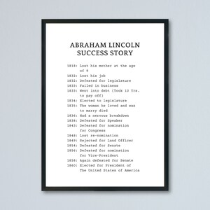 Abraham Lincoln Poster, Success Quotes, Abraham Lincoln Art, Inspirational Quote, Abraham Lincoln Quote, Wall Art, Quote Prints, Digital Art