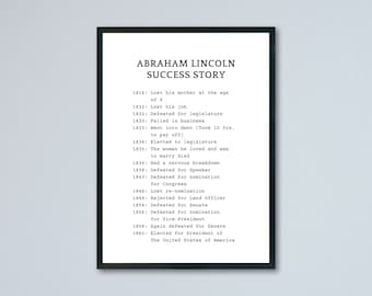 Abraham Lincoln Poster, Success Quotes, Abraham Lincoln Art, Inspirational Quote, Abraham Lincoln Quote, Wall Art, Quote Prints, Digital Art