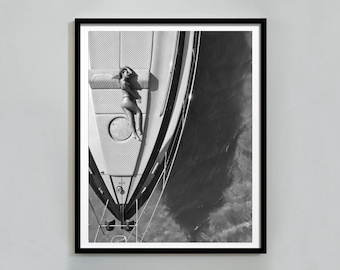 Luxury Yacht Poster Retro Fashion Print (Digital Download)