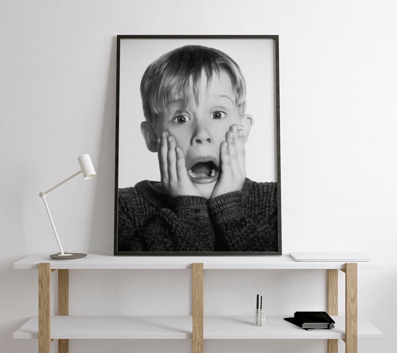 Home Alone Movie Poster, Funny Bathroom Wall Art, Digital Download, Comedy, Kevin McCallister Print, Restroom Decor, Toilet Poster, Wall Art