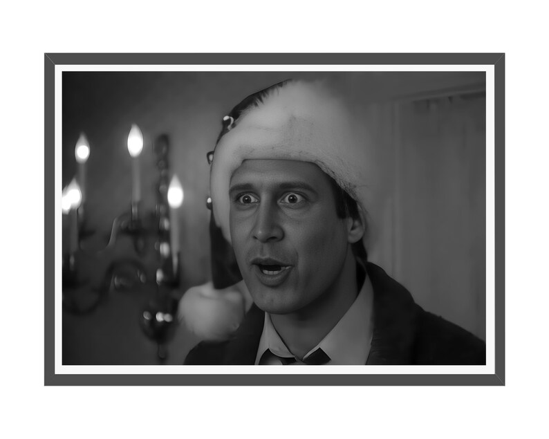Christmas Vacation Movie Poster, Black and White Photo, Printable Christmas Wall Art, Chevy Chase, Shitters Canvas Poster, Digital Downloads
