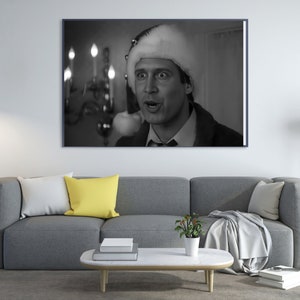 Christmas Vacation Movie Poster, Black and White Photo, Printable Christmas Wall Art, Chevy Chase, Shitters Canvas Poster, Digital Downloads