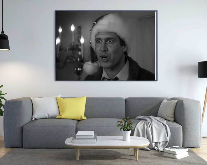 Christmas Vacation Movie Poster, Black and White Photo, Printable Christmas Wall Art, Chevy Chase, Shitters Canvas Poster, Digital Downloads