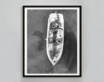 Yacht Art Print Coastal Decor, Luxury Boat Wall Poster (Digital Download)