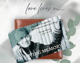 Tarjeta conmemorativa personalizada para billetera - Recuerdo de aluminio personalizado con foto / Recuerdo con foto personalizada en blanco y negro