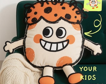 Custom Kids Drawing Pillow- Personalized Shape Pillow Case from Children&#39;s Artwork, Child Art Keepsake, Customized Photo Gift for Students