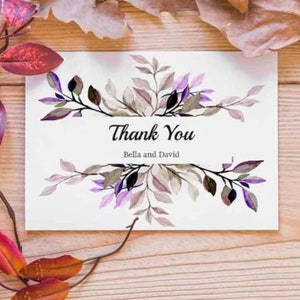 Printable Purple Thank You Card Template| Instant Download| Digital Download| EPS and AI