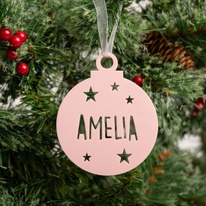 Star Name Bauble - Personalised With Any Name - Cute Bauble For Christmas Tree - Variety Of Colours - Thoughtful Gift - Simplistic Design