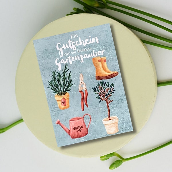 Gutschein Garten | Geldgeschenk für Gartenliebhaber verpacken | Pflanzen Gutschein Gärtnerei | Geschenk Gartenfreund | mit Umschlag