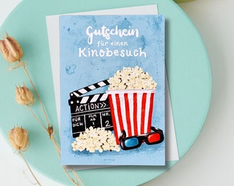 Gutschein Kinokarten | Kinogutschein | Film Geschenk Kino | Gutschein Kinobesuch | Einladung Kino | gemeinsame Zeit schenken | mit Umschlag