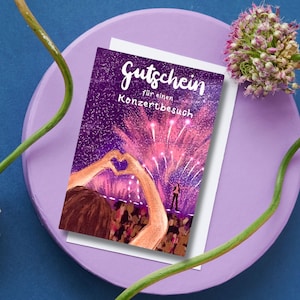 Gutschein Konzertkarte | Geschenk Musikliebhaber | Konzertgutschein | Konzertticket Gutschein | Geschenkgutschein Geburtstag | mit Umschlag