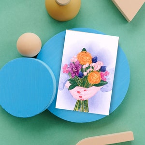 Postkarte "Blumen für dich" | Karte Blumenstrauß | Dankeskarte | Karte Dankeschön | Blumengrüße | nachhaltige Karten