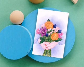 Muttertags Karte | Muttertagskarte Blumenstrauß |  Postkarte Muttertag | Postkarte Mama | Mama Blumenstrauß Karte | Mamatag