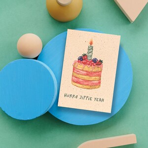 Birthday Card &quot;Cake&quot; | Congratulations Card | Birthday Card Grass Paper | Birthday Cake | Birthday Cake | Hooray, Yippee, Yeah